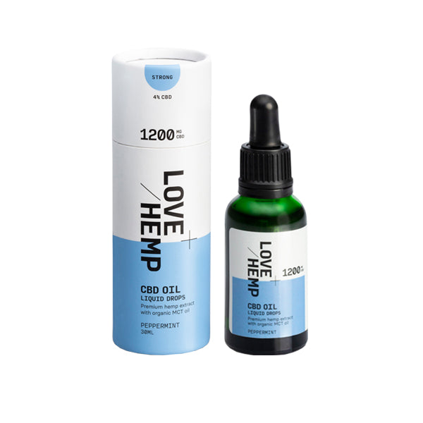 Love Hemp 1200mg Peppermint 4% CBD Oil Drops – 30ml