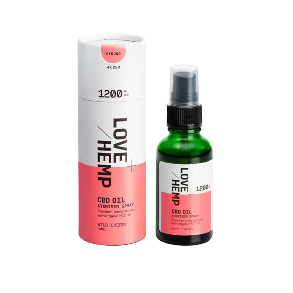 Love Hemp 1200mg Wild Cherry 4% CBD Oil Spray – 30ml