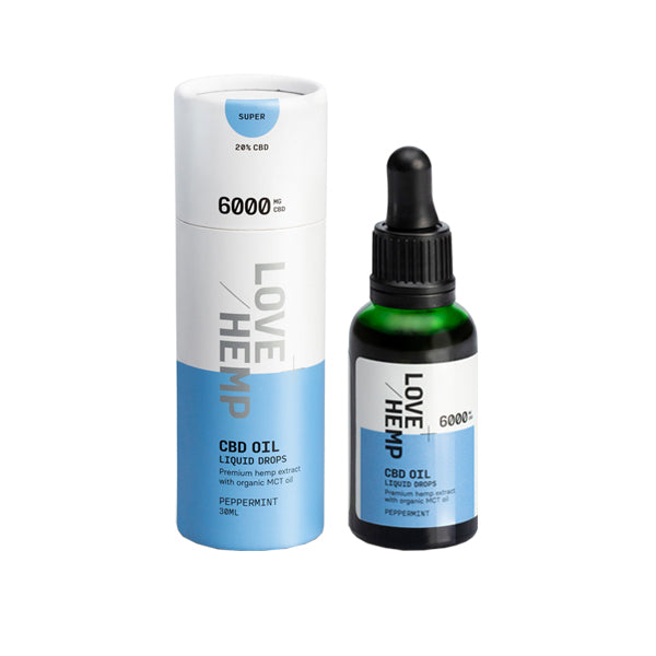 Love Hemp 6000mg Peppermint 20% CBD Oil Drops – 30ml